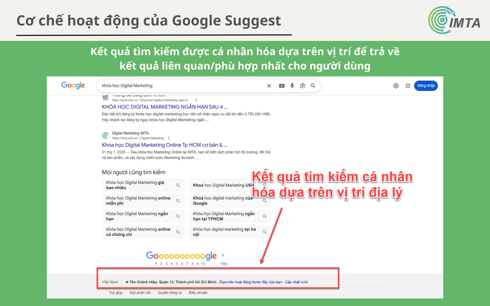 Google Suggest tối ưu cá nhân hóa dựa trên vị trí