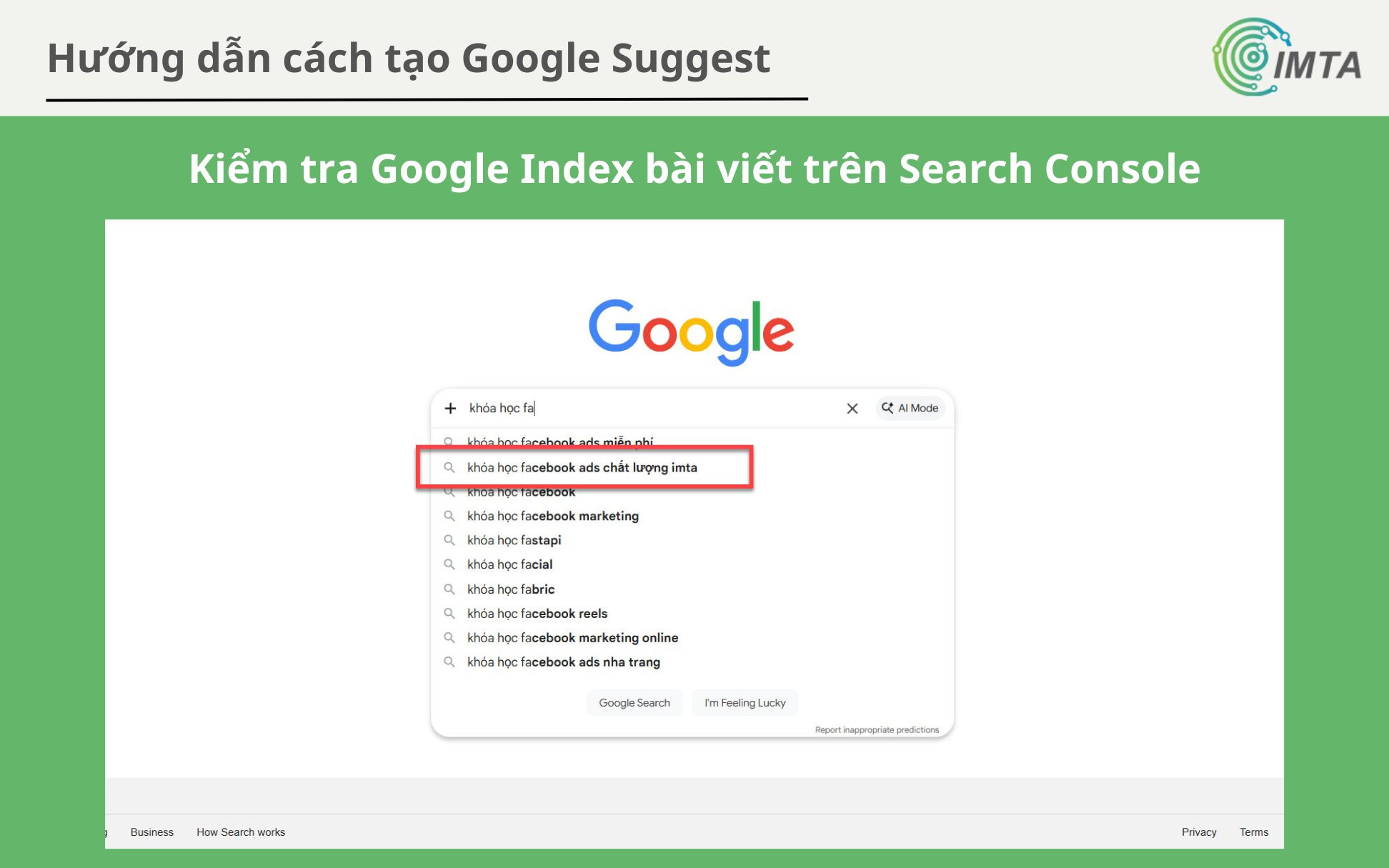 Hướng dẫn cách tạo Google Suggest