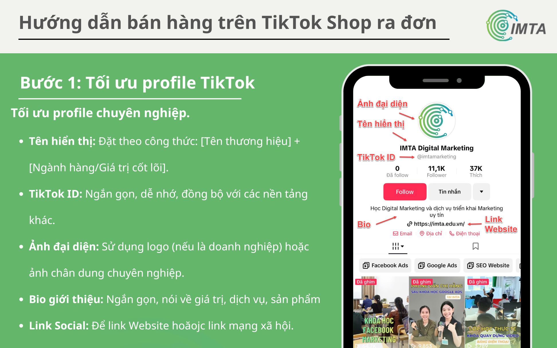 Tối ưu profile TikTok của mình