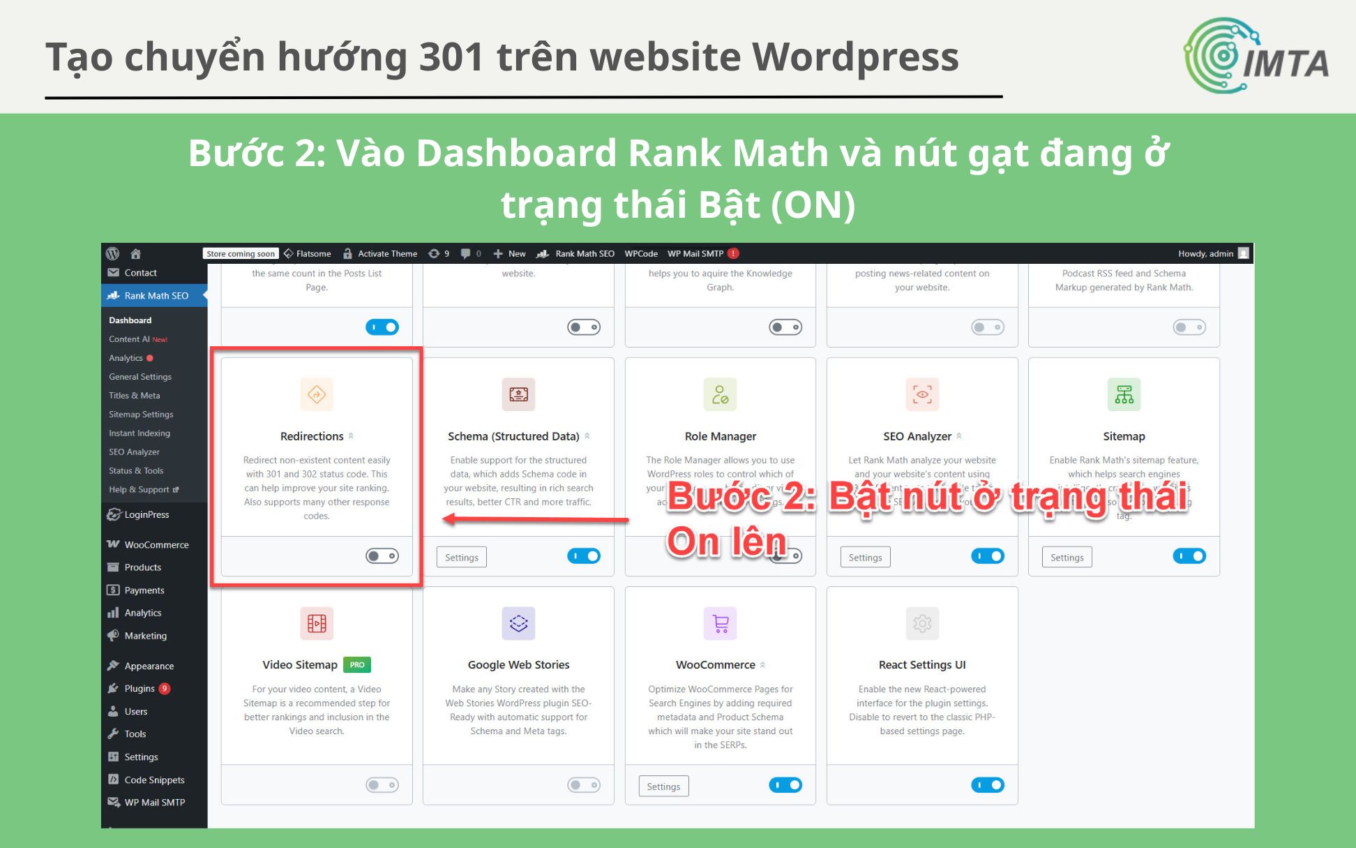 Bật nút ở trạng thái On lên
