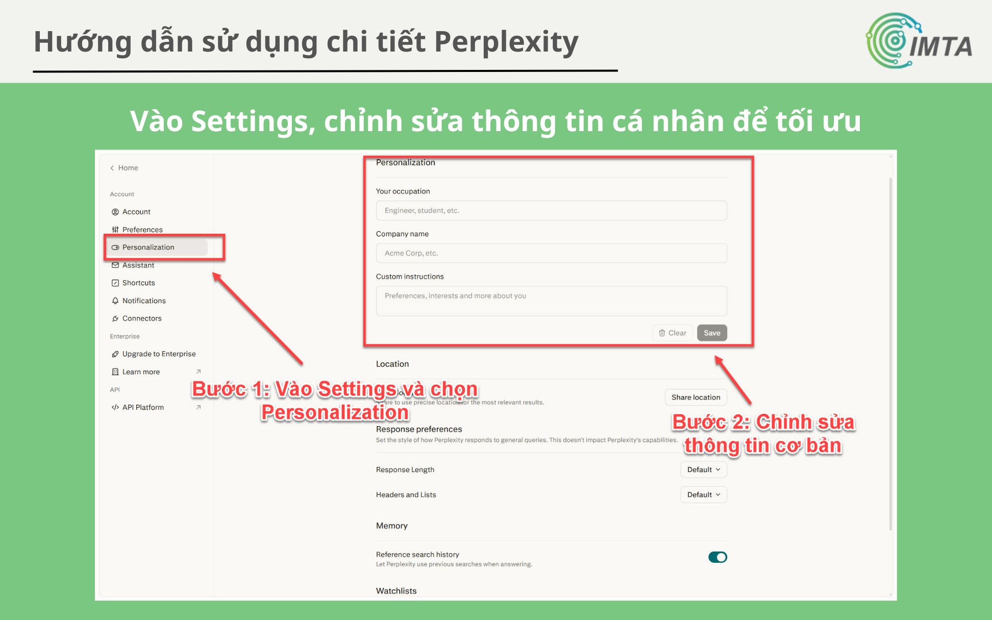 Cài đặt Profile trên Perplexity