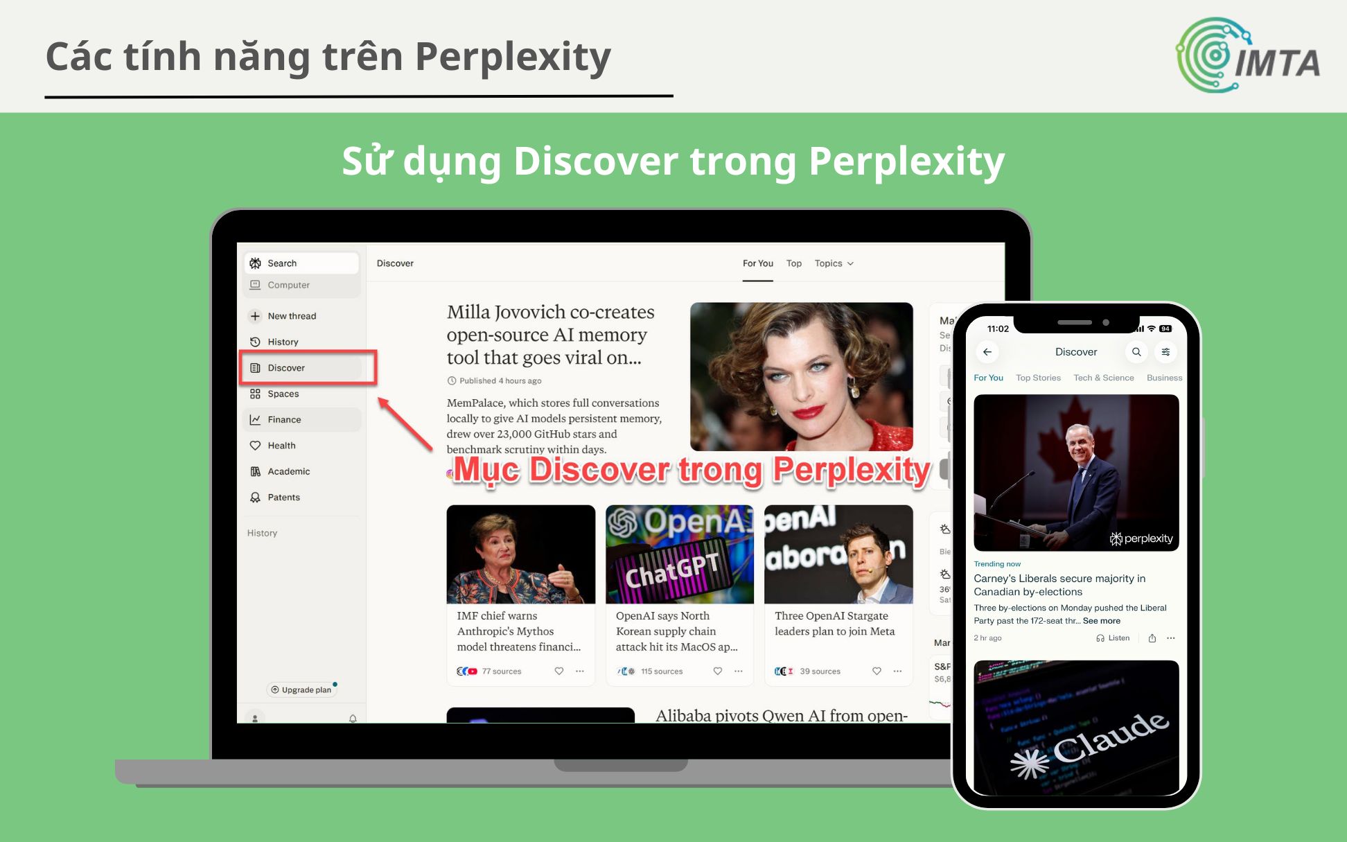 Chế độ Discover trên Perplexity