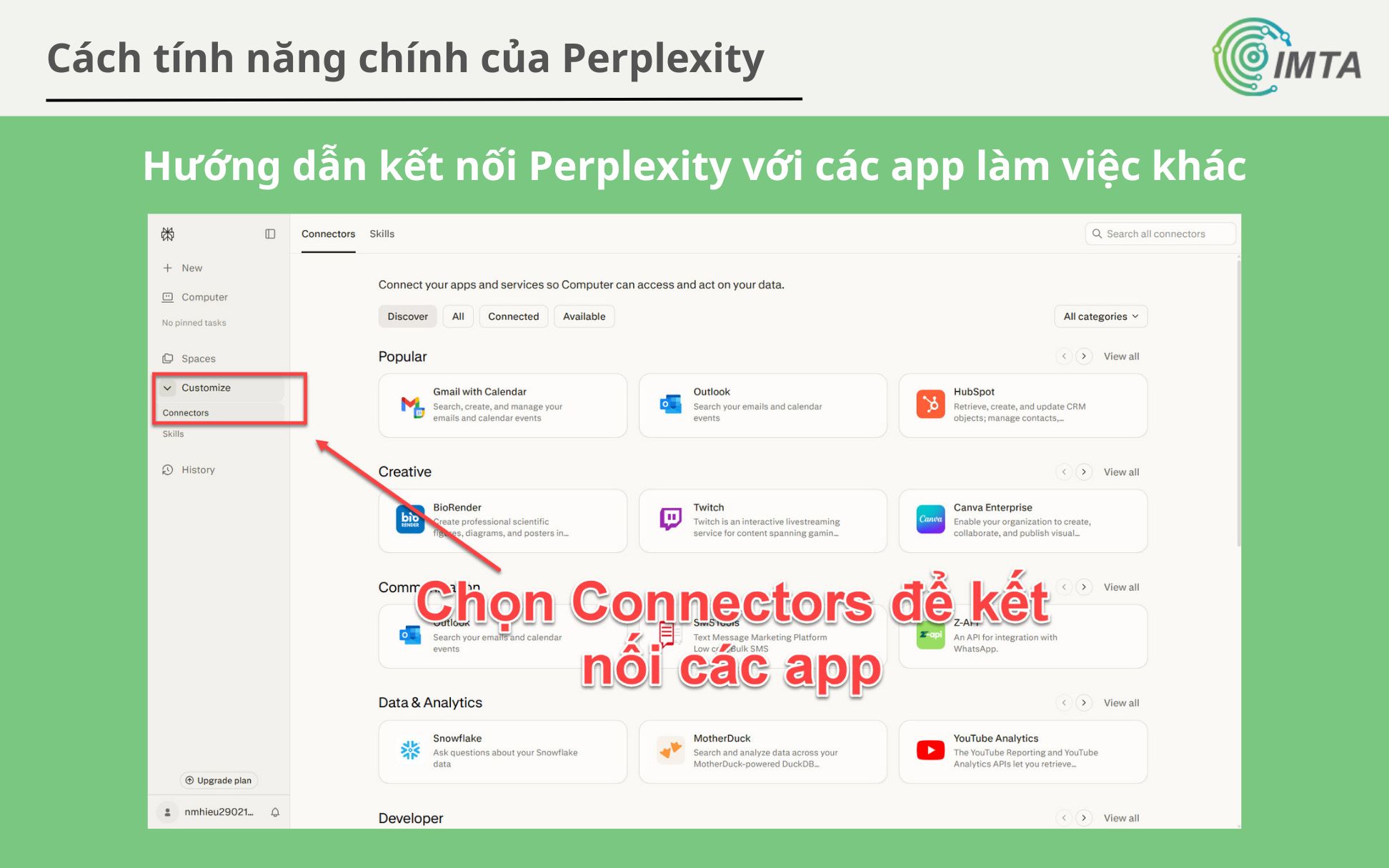 Perplexity có kết nối với các app khác hỗ trợ công việc