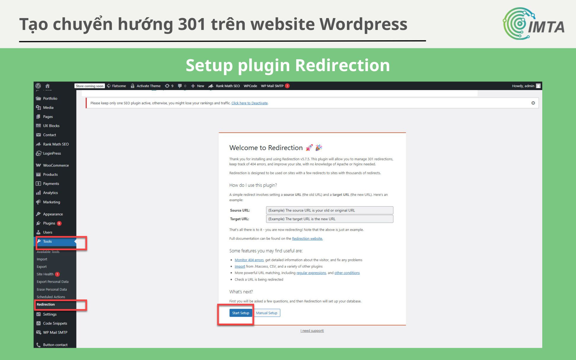 Setup plugin Redirection
