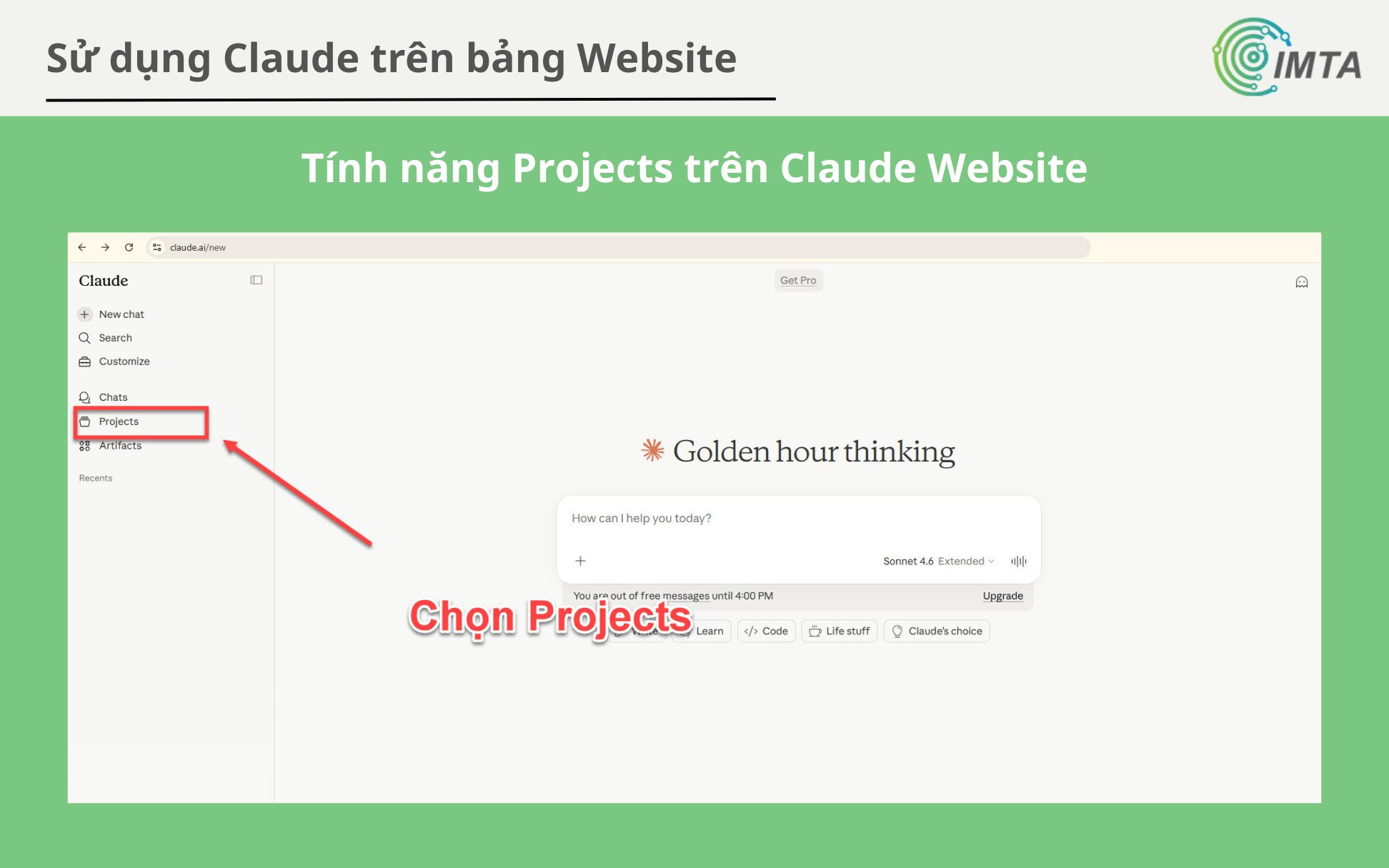 Tính năng Projects của Claude