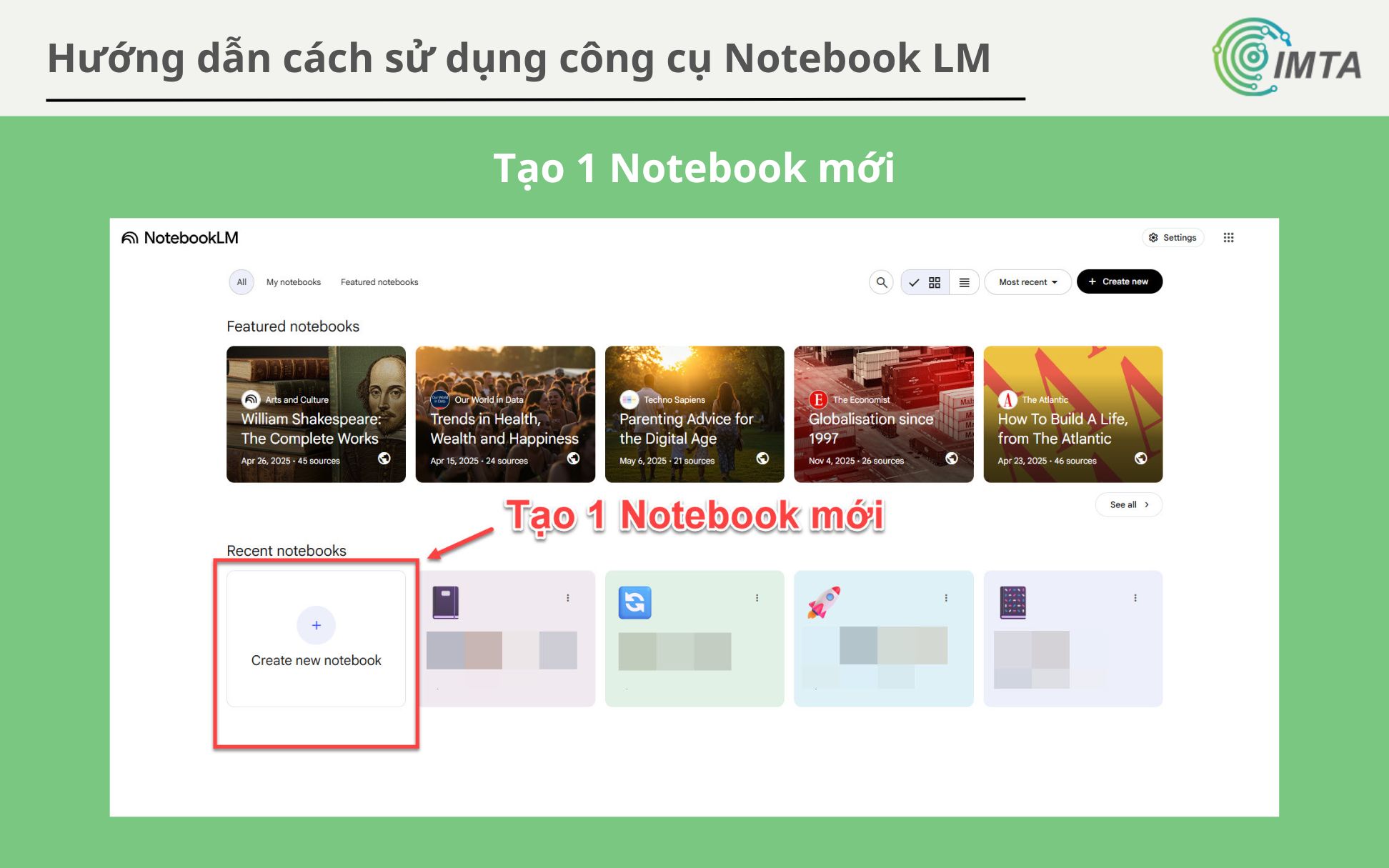 Mỗi 1 chủ đề thì nên tạo 1 Notebook riêng