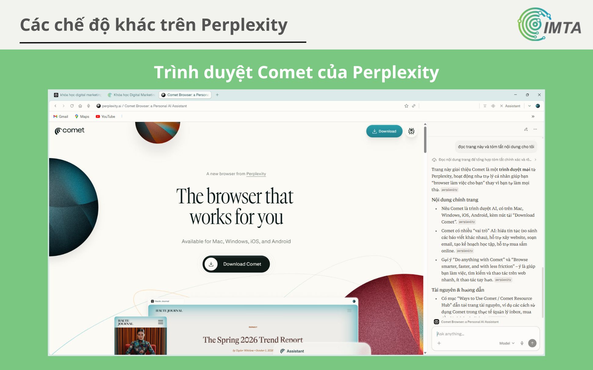 Trình duyệt Perplexity Comet