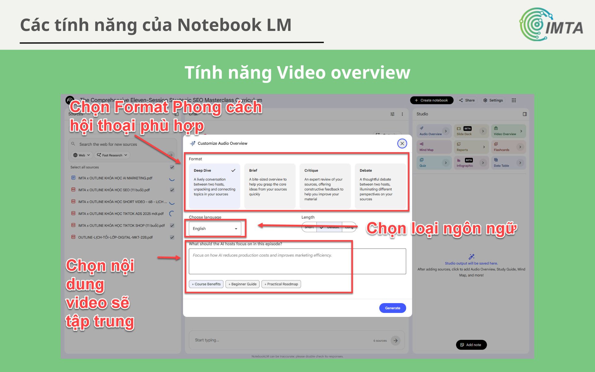 Tính năng Video overview