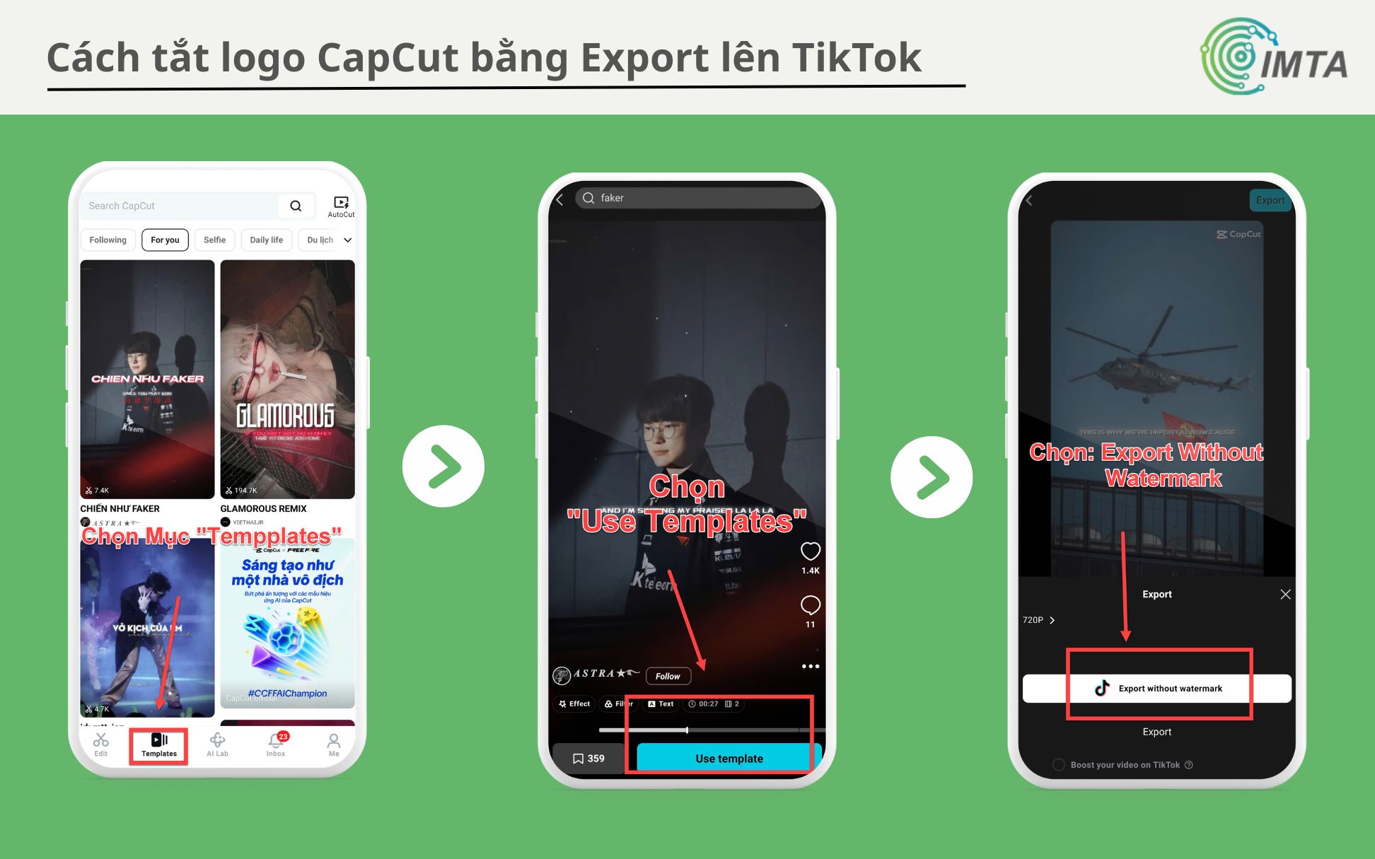 Cách tắt logo CapCut bằng Export lên TikTok