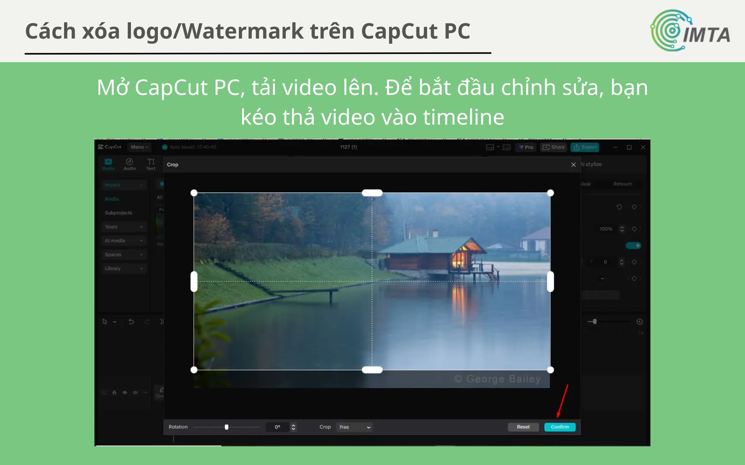 Crop 1 phần video chứa Watermak/ Logo