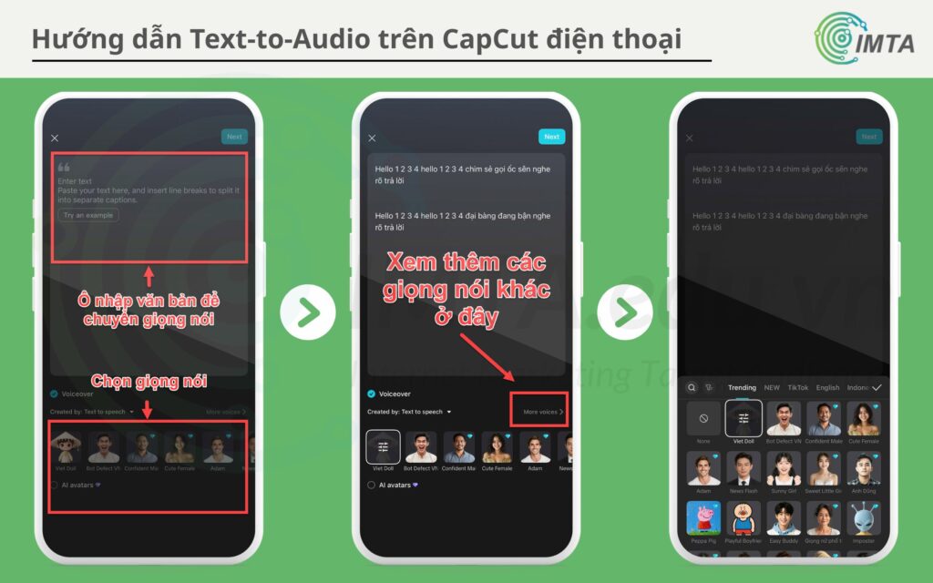 Chèn Text và chọn Giọng Nói phù hợp trên CapCut