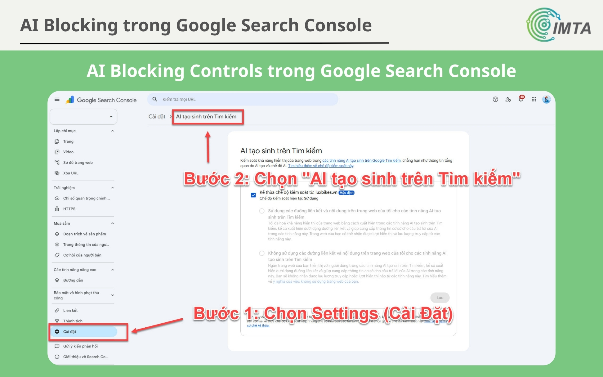 AI Blocking trong Google Search Console