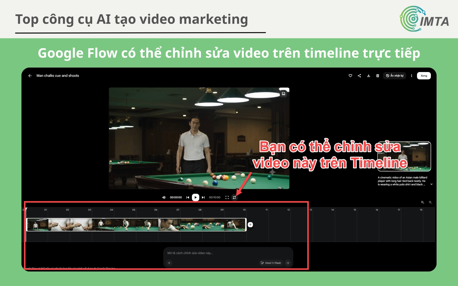 Google Flow có thể chỉnh sửa video trên timeline trực tiếp