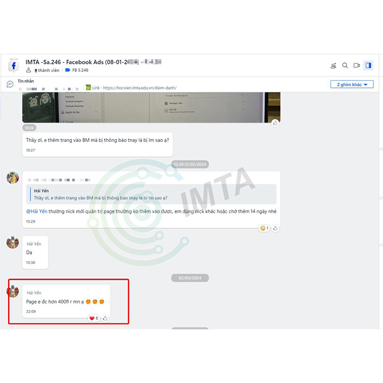 Nhận xét của học viên lớp Facebook Ads